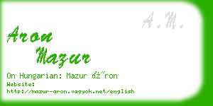 aron mazur business card